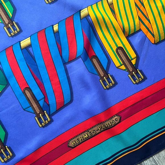 Hermes Les Sangles Motif Printed Silk Scarf - Picture 4 of 7